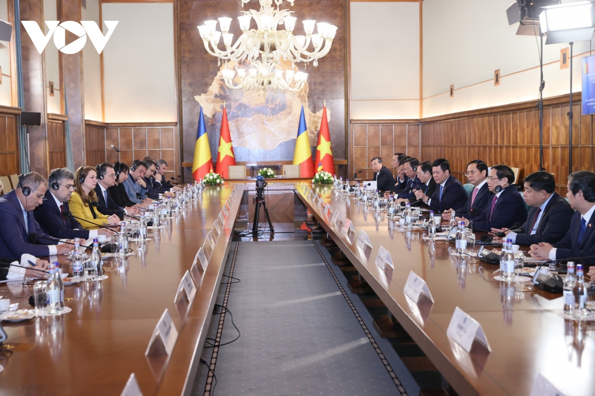Thủ tướng Phạm Minh Chính hội đàm với Thủ tướng Romania Ion Marcel Ciolacu